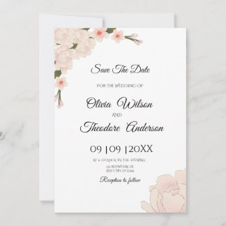 Convite Casamento Floral Romântico Rosa Elegante Salva A D