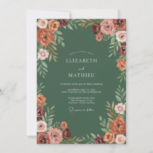 Convite Casamento Floral Romântico Sienna