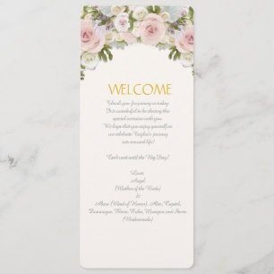 Convite Casamento Floral Romântico Suculento Rosa Menu