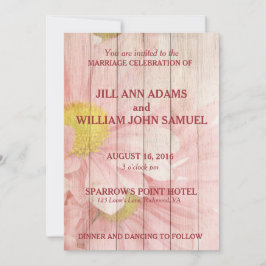 Convite Casamento Floral Rosa