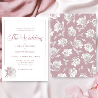 Convite Casamento Floral Rosa Bege Romântico