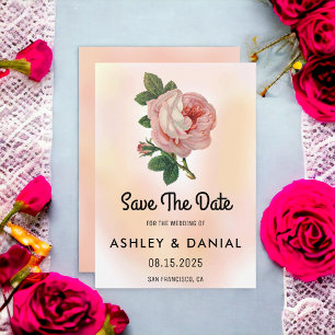 Convite Casamento floral rosa com revestimento de água Sal