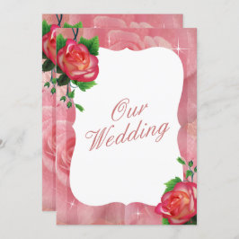 Convite Casamento Floral Rosa da Vitória