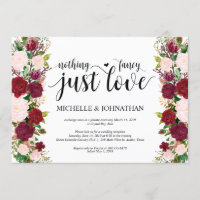 Casamento floral rosa de Marsala Recepção Elopemen