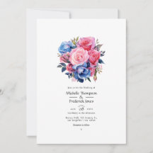 Casamento Floral Rosa e Azul