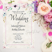 Casamento floral rosa e roxo Bonito Branco Invi