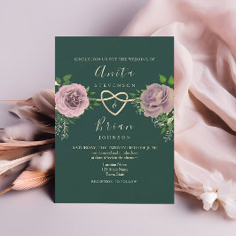 Convite Casamento Floral Rosa Esmeralda