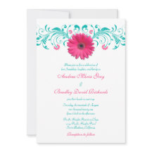 Casamento Floral Rosa Gerbera Daisy Turquoise