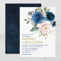 Casamento Floral Rosa Marinho Azul com Azul