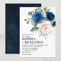 Casamento Floral Rosa Marinho Azul com Azul