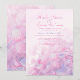 Convite Casamento floral rosa púrpura de Hydrangea