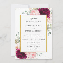 Convite Casamento Floral Rosa Rosa Rosa Rosa Rosa Rosa Esm