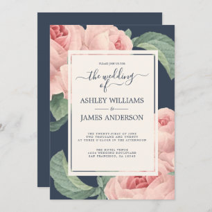 Convite Casamento Floral Rosa Rosa Rosa Rosa Rosa Rosa, Ro
