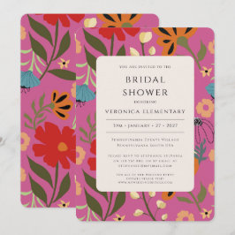 Convite Casamento floral rosa Salve a data