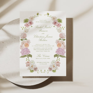 Convite Casamento Floral Rosa Verde