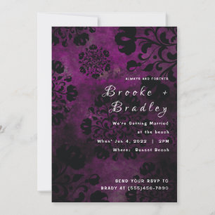 Convite Casamento Floral Roxo
