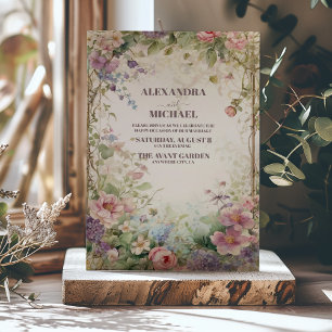 Convite Casamento Floral Roxo Art Nouveau 