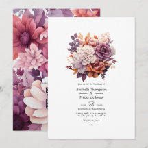 Casamento Floral Roxo, Cinza, Cobre e Rosa Empoeir