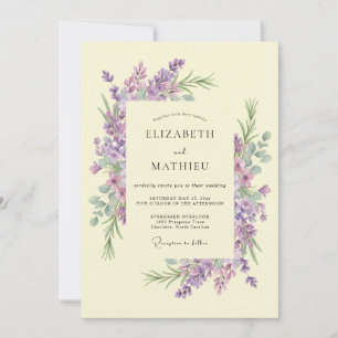 Convite Casamento Floral Roxo Exuberante