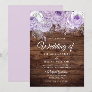 Convite Casamento Floral Roxo Lavanda Roxo