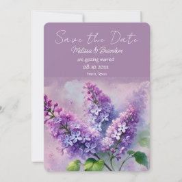 Convite Casamento Floral Roxo Lilac Salva a Data