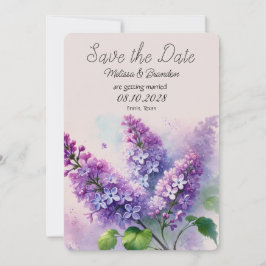 Convite Casamento Floral Roxo Lilac Salva a Data