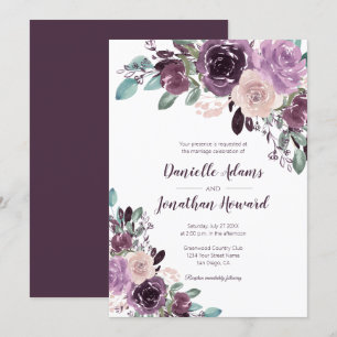 Convite Casamento Floral Russo Sangria 