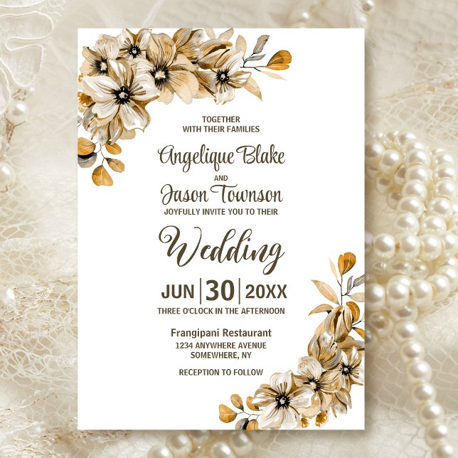 Convite Casamento Floral Rustic Autumn (Criador carregado)