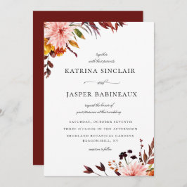 Convite Casamento Floral Rustic Autumn