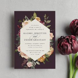 Convite Casamento Floral Rustic Bloom Watercolor