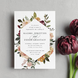 Convite Casamento Floral Rustic Bloom Watercolor