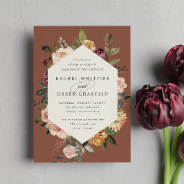 Convite Casamento Floral Rustic Bloom Watercolor