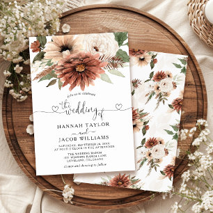 Convite Casamento Floral Rustic Boho Neutral