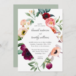 Convite Casamento Floral Rustic Boho Watercolor