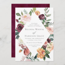 Casamento Floral Rustic Charm Burgundy Blush Diamo