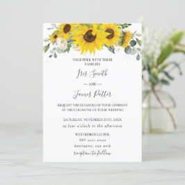 Convite Casamento Floral Rustic Chic Sunflower