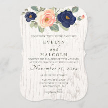 Casamento Floral Rustic Country Marinho Blue and P