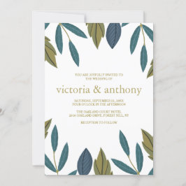 Convite Casamento Floral Rustic Leaf