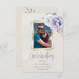 Convite Casamento Floral Rustic Lilac e Alabastro Peony