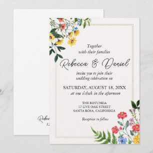 Convite Casamento Floral Rustic Neutral Boho