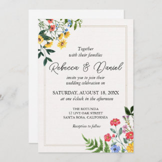 Convite Casamento Floral Rustic Neutral Boho