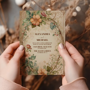 Convite Casamento Floral Rustic Neutral Boho