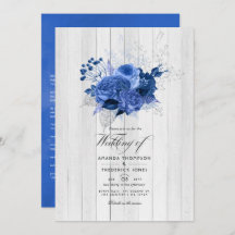 Casamento Floral Rustic Royal Blue e Silver