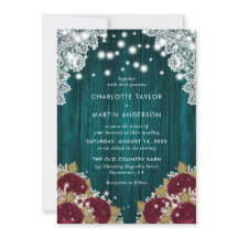 Casamento Floral Rustic Teal Burgundy
