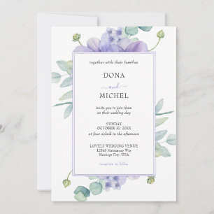 Convite Casamento Floral Rustic Violet Summer