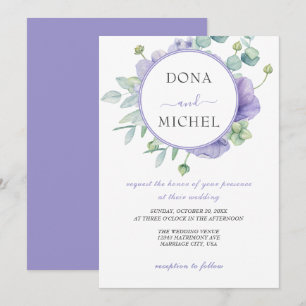 Convite Casamento Floral Rustic Violet Summer