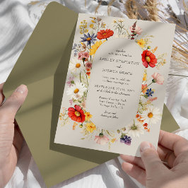 Convite Casamento Floral Rustic Wildflower Elegant