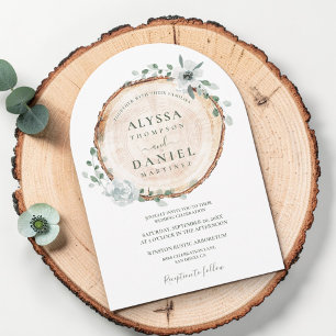 Convite Casamento floral Rustic Woodland Sage