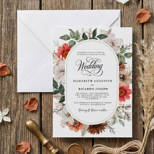 Convite Casamento Floral Rústico Boho