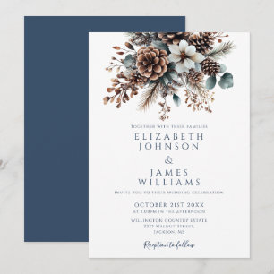 Convite Casamento Floral Rústico Boho Elegante de Pinha